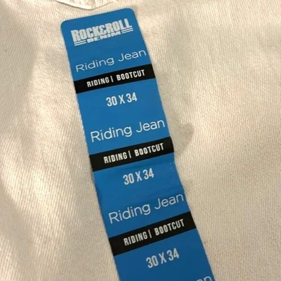 Rock & Roll cowgirl  white riding bootcut jeans size 30X34 (new) - Picture 4 of 5